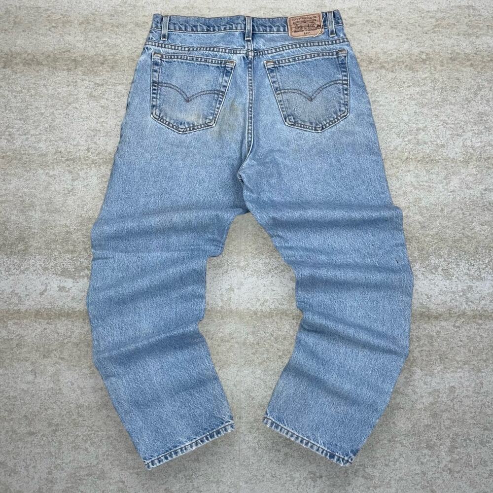 Vintage 90s Levis Jeans 540 34x30 Relaxed Fit Light Wash Made in USA Denim Paper
